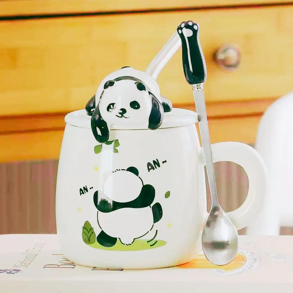 Beary Morning - Panda Mug with Lid and Spoon — photo 5