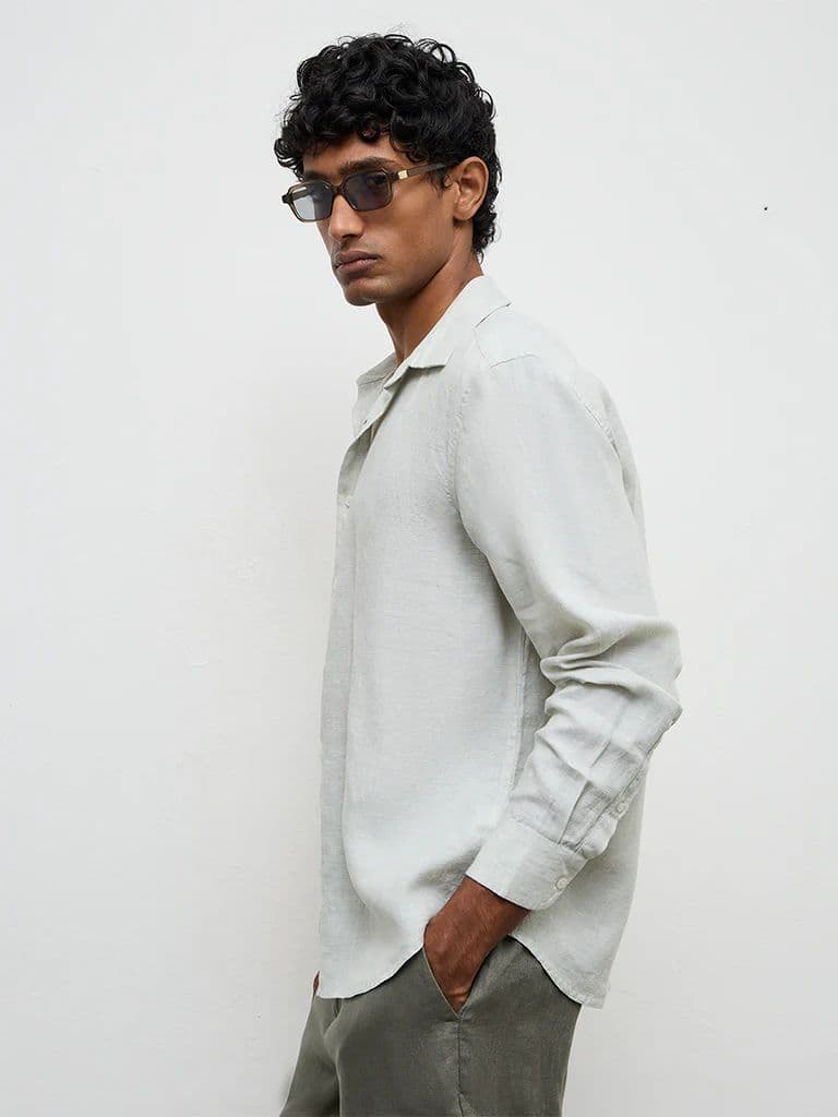 Ascot Sage Relaxed-Fit Linen Shirt — photo 3