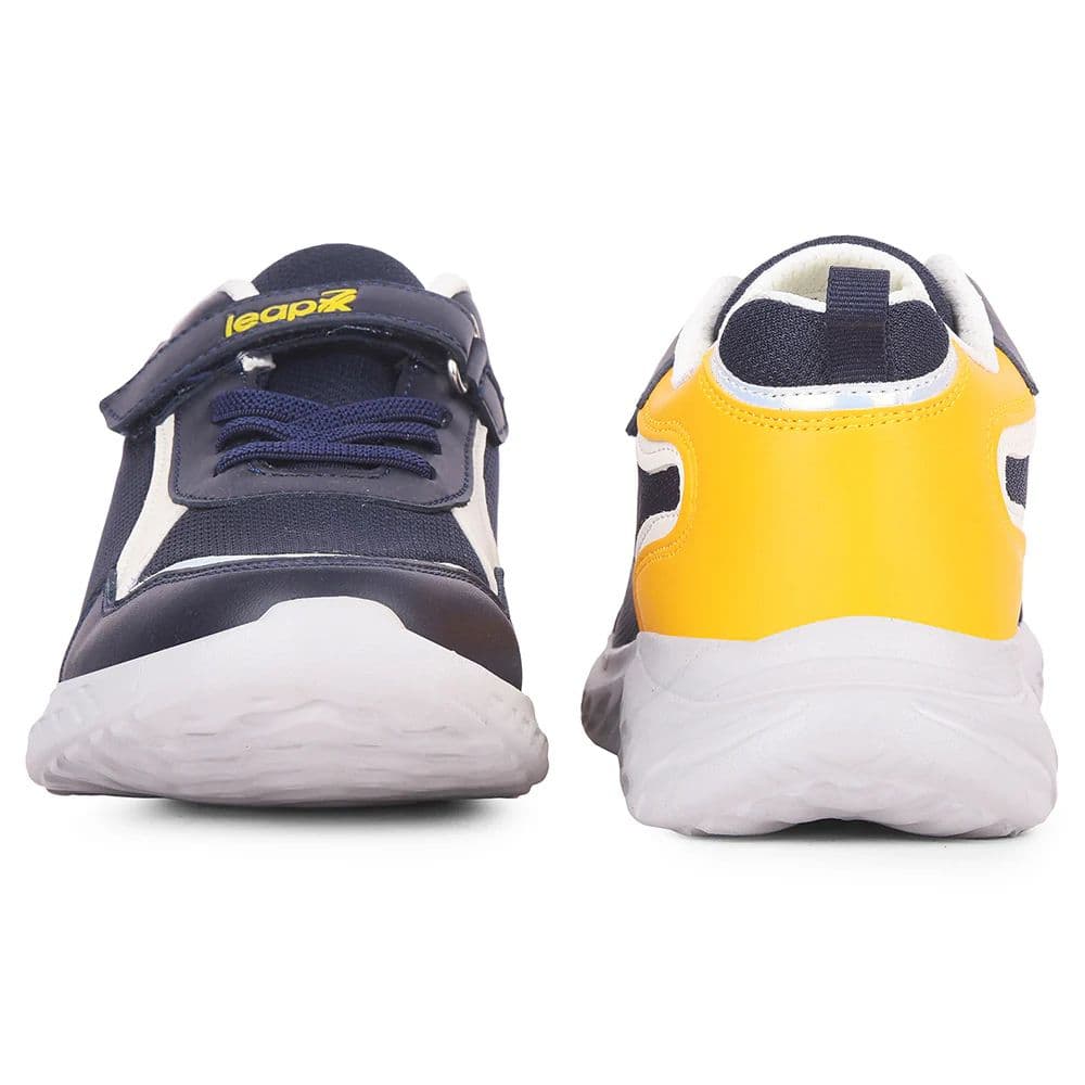 LEAP7X Navy Blue Sports Non Lacing Walking Shoes for Kids HINKS-15E by Liberty — photo 8