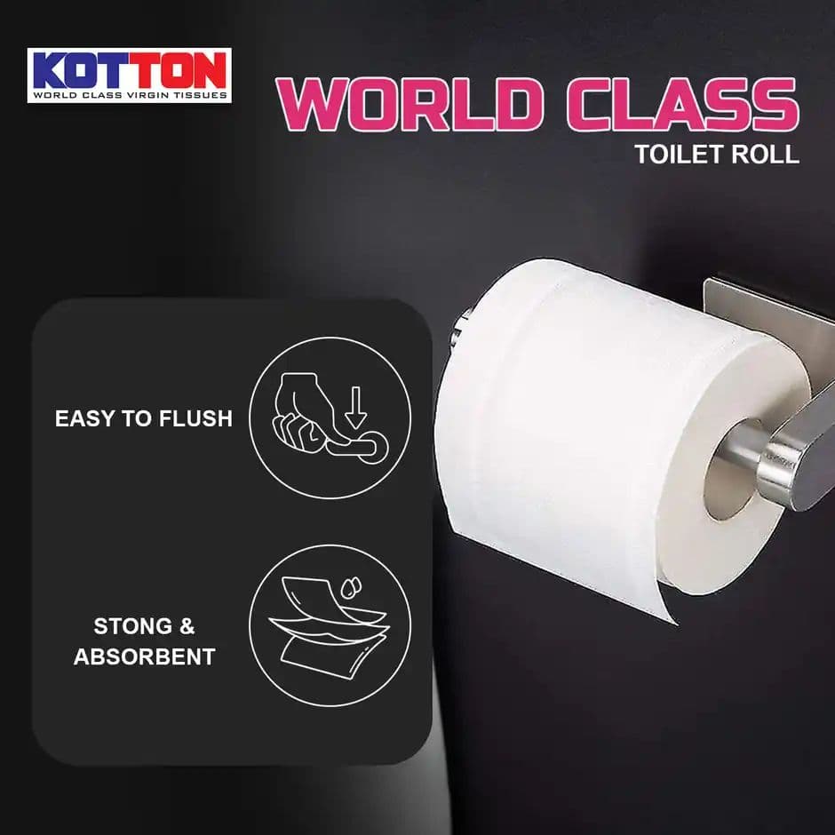 Kotton Toilet Roll - 2 Ply -100% Virgin Pulp/Paper, Pack of 10 ,230 sheets — photo 2