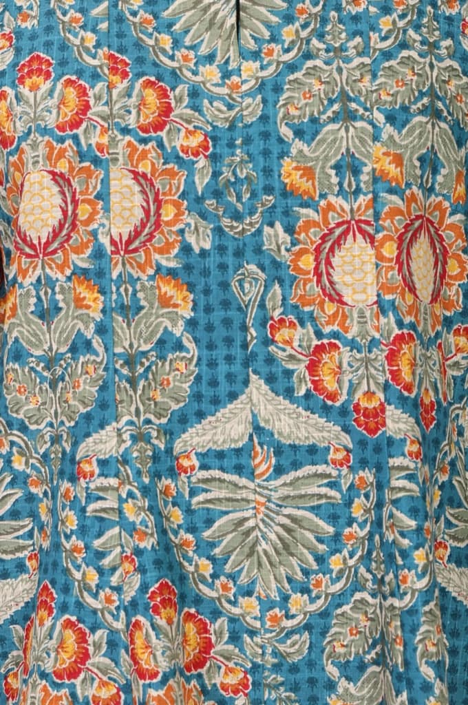 Teal Floral Printed Pure Cotton A-line Kurta — photo 6