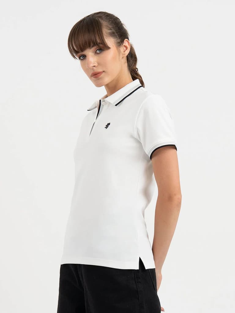 White Polo T Shirt for Women — photo 2