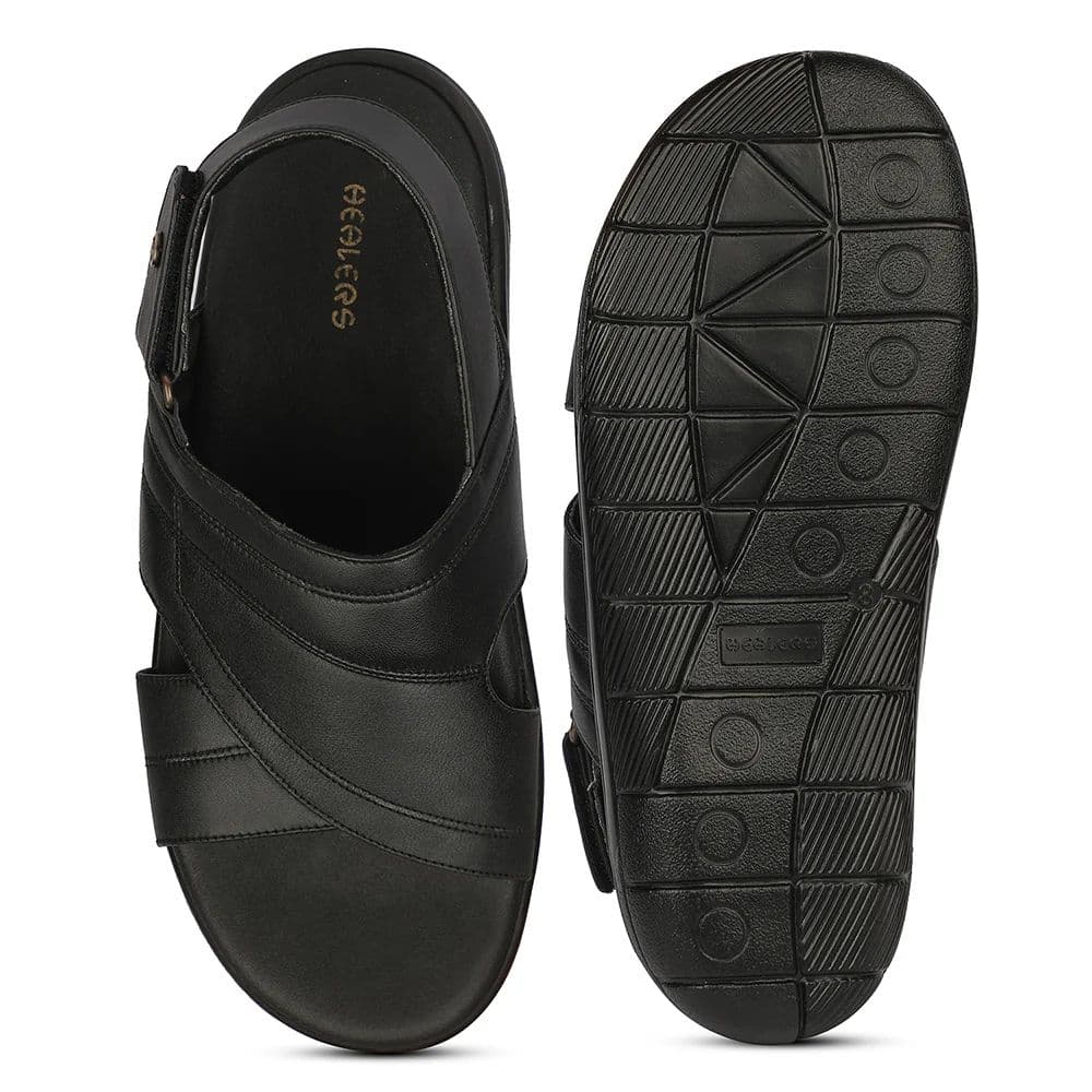 Healers MDG-1 Everyday Comfort Black Formal Sandal for Men by Liberty — photo 4