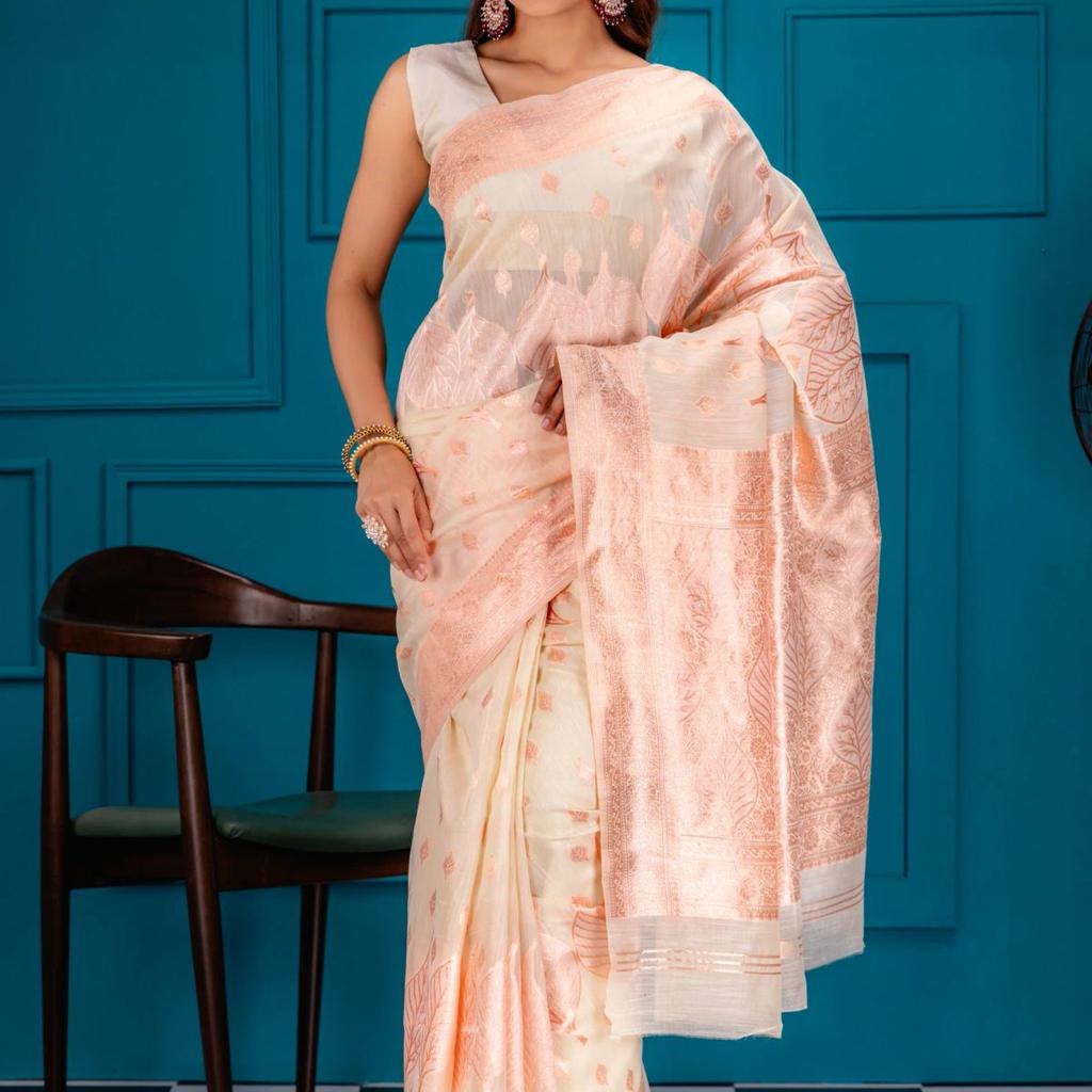 Mimosa Women's Woven Design Banarasi Style Art Silk Saree With Blouse Piece : SA00001766HWFREE