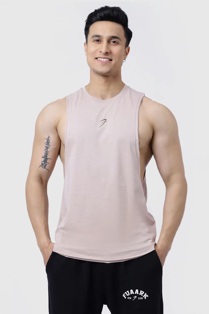 Drift Deep Arm Tank Beige — S