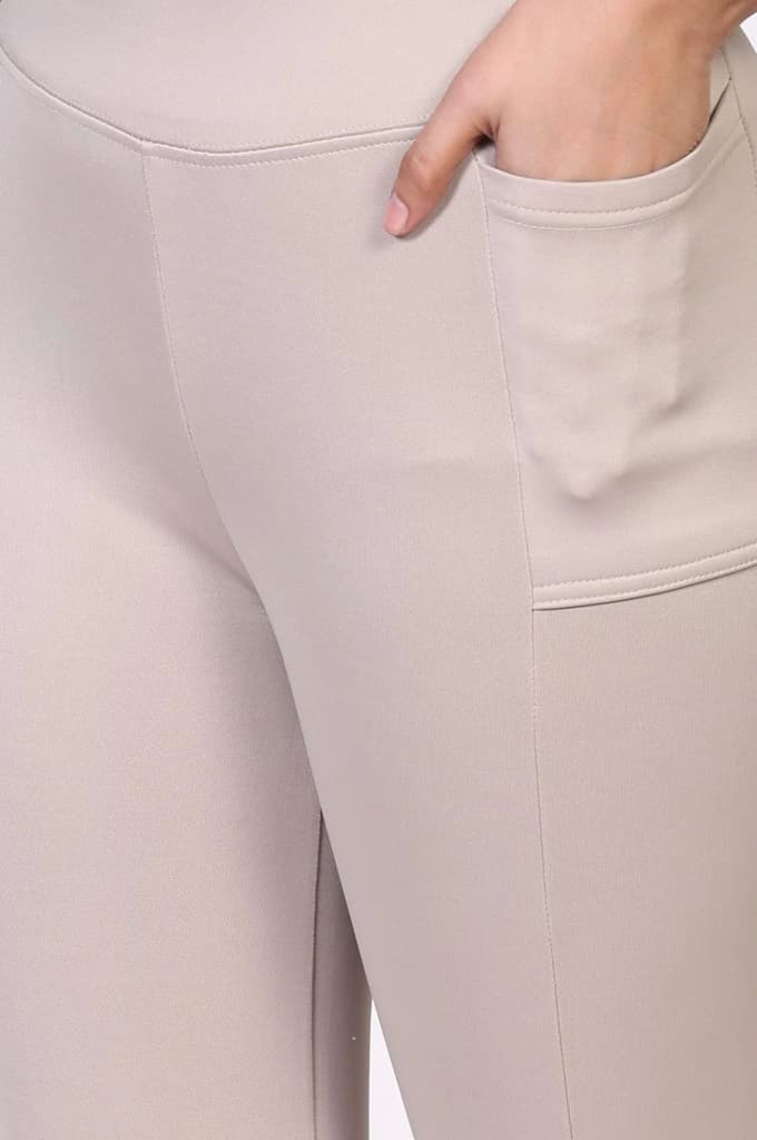 White Solid Flared Woven Tights — photo 7