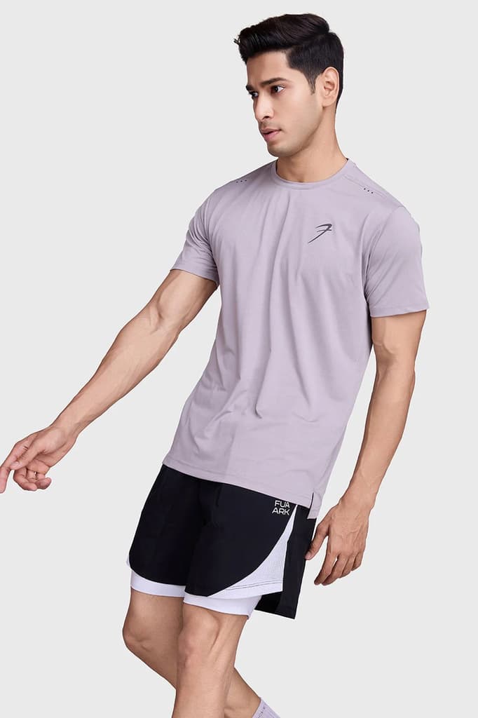 Laser Cut Running T-shirt Grey — S