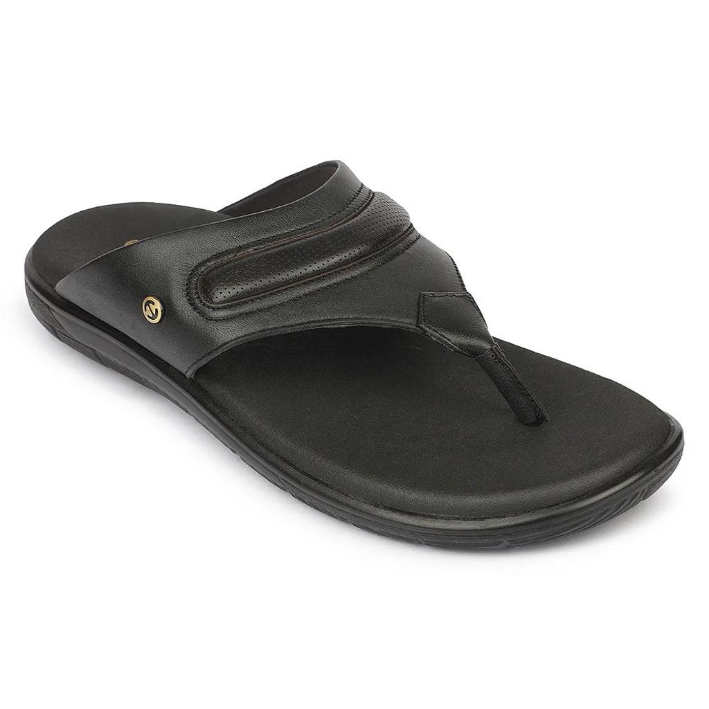 Healers MDG-3 Everyday Comfort Black Formal Slip on Slippers for Men By Liberty