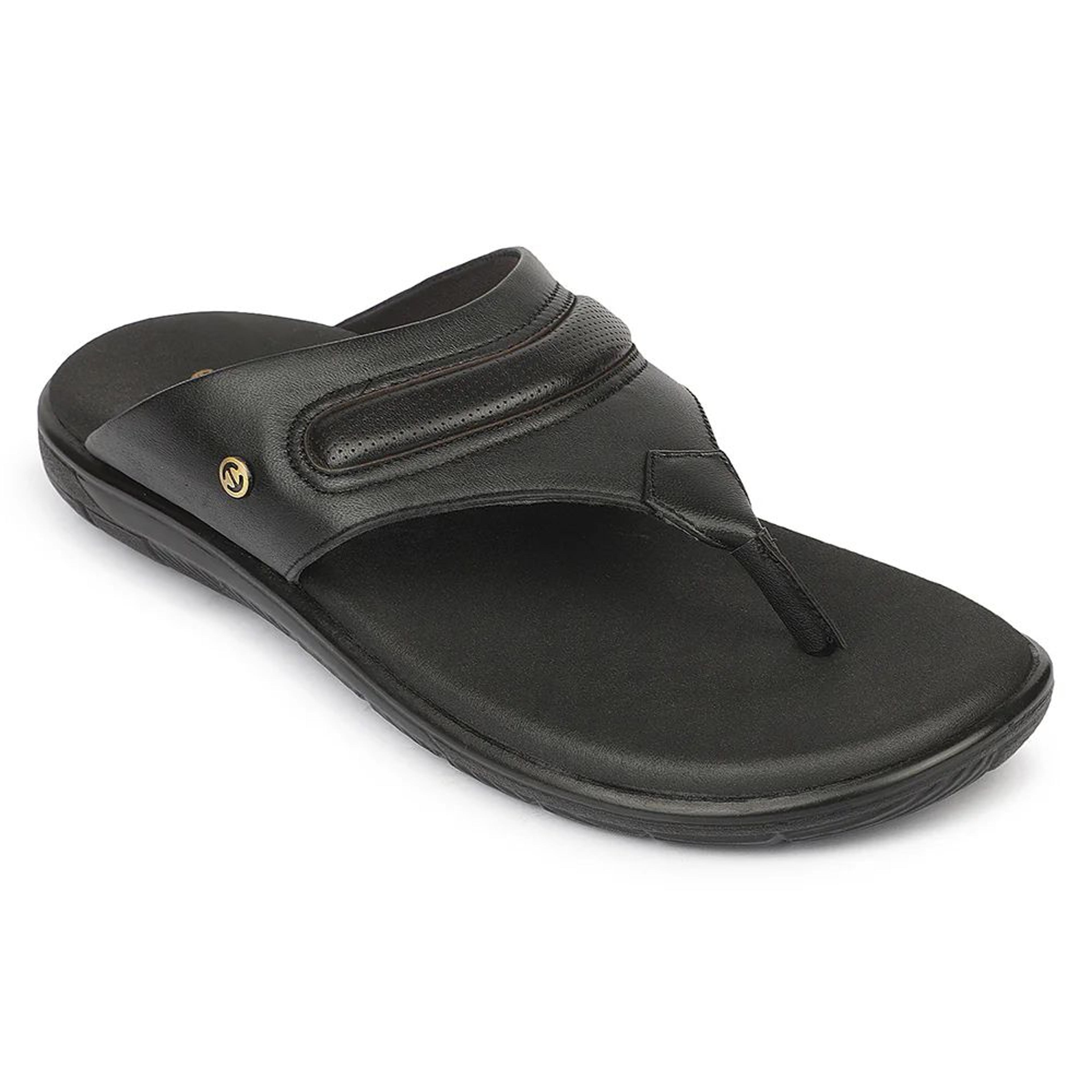 Healers MDG-3 Everyday Comfort Black Formal Slip on Slippers for Men By Liberty