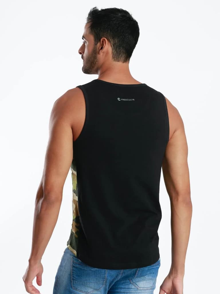 Rib Camo Black Active Fit Camo Printed Organic Bamboo Vest (Pack Of 1) — photo 4