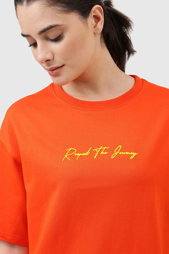 Respect The Journey Oversized T-shirt Orange — photo 3