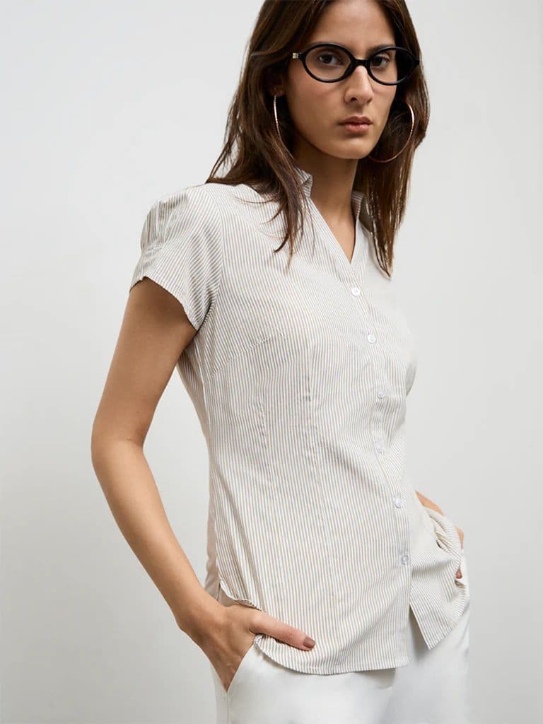 Wardrobe Beige Striped Shirt — photo 2