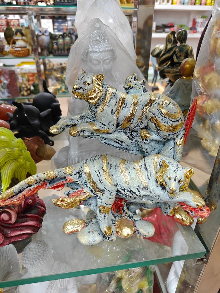 Gold and Black Cat Statue | Decorative | Ceramic | Gold and Black