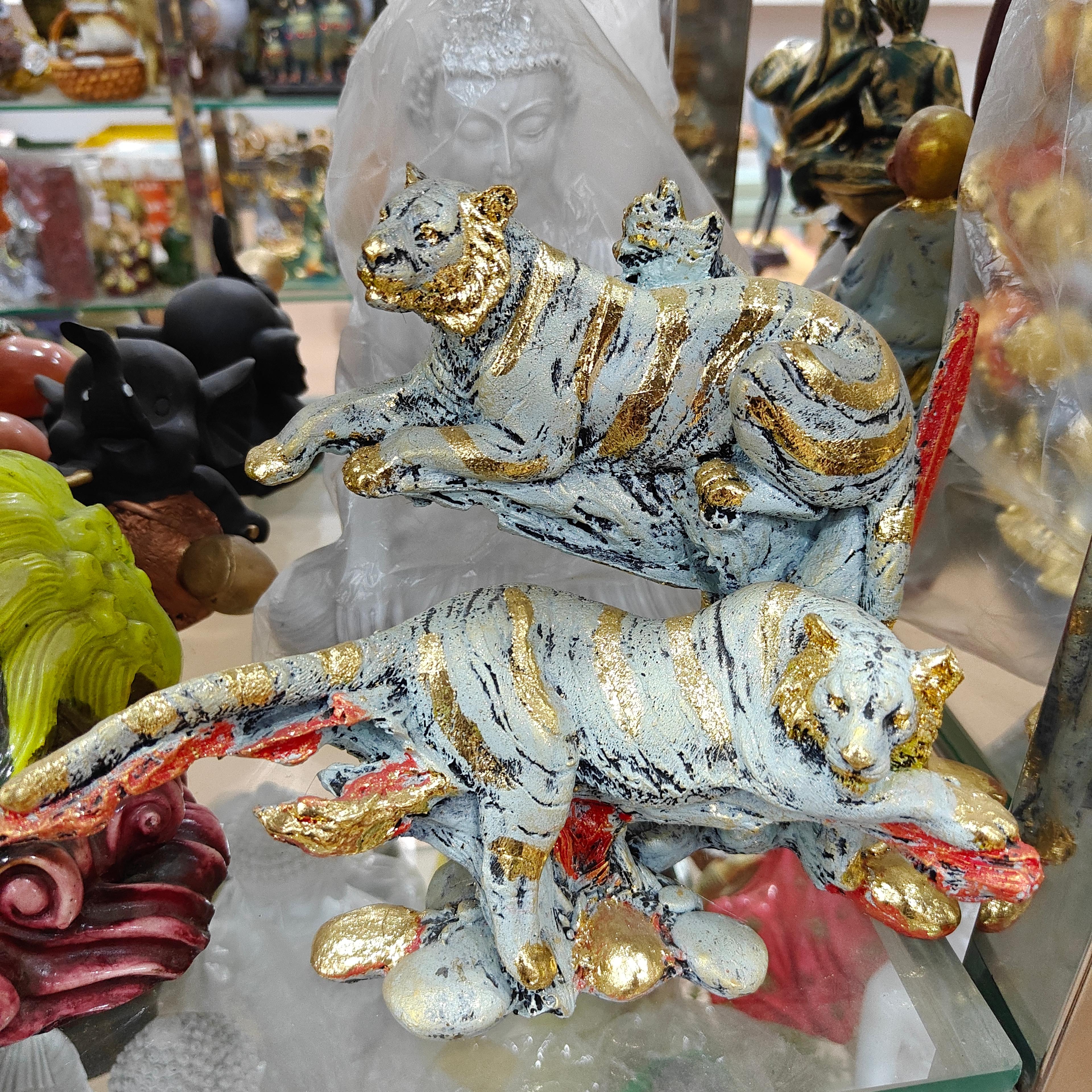 Gold and Black Cat Statue | Decorative | Ceramic | Gold and Black