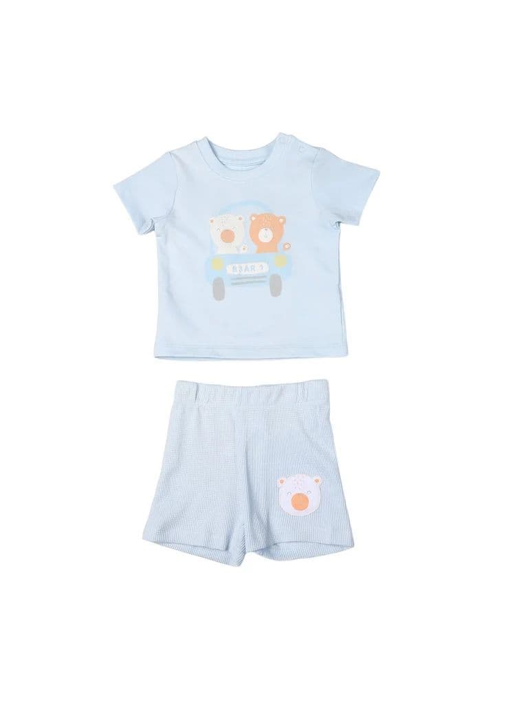 HOP Baby Boys Multicolour Printed Cotton T-Shirt and Shorts Set — photo 2