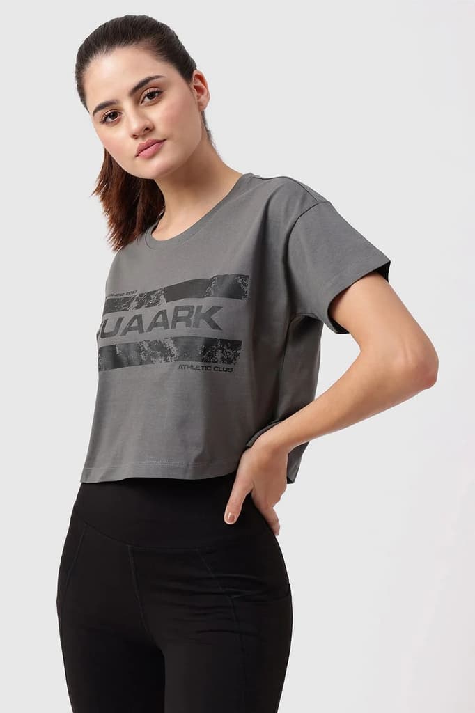 Brisk Fuaark Cotton Crop Top Grey — photo 4