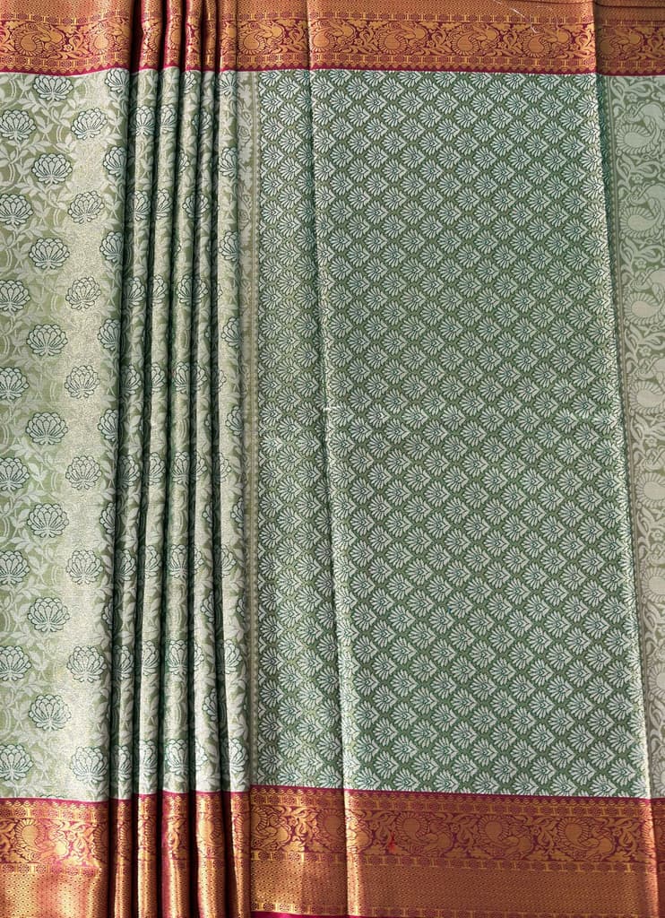 MIMOSA Women's Woven Design Kanjivaram Style Art Silk Saree with Blouse Piece - Green (SA00002446GRNFREE) — photo 7