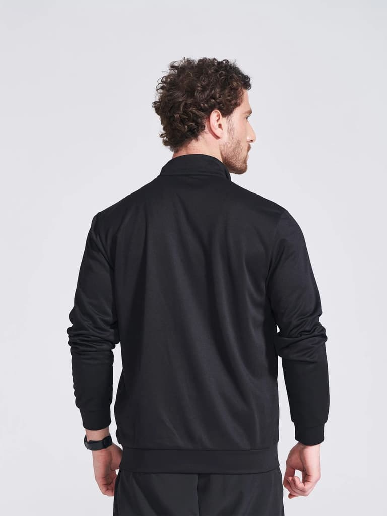 Men's Black Solid Stand Collar Jacket — photo 5