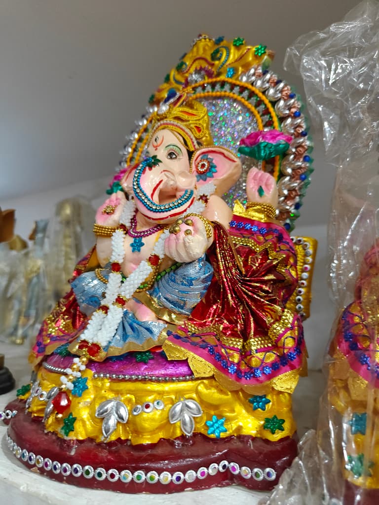Gold Ganesh Statue | Religious Decoration | Brass | Gold