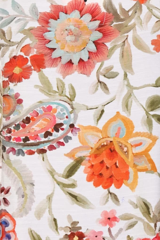 Off White Floral Printed Embroidered A-line Kurta — photo 2