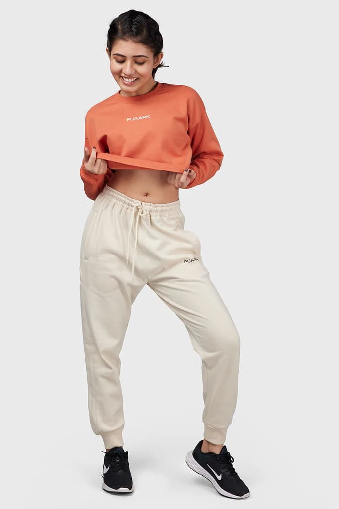 Signature Oversized Cropped Sweatshirt Orange — photo 2
