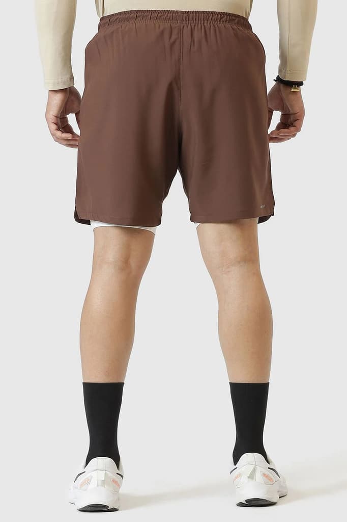 2 in 1 Compression Shorts Brown — photo 7