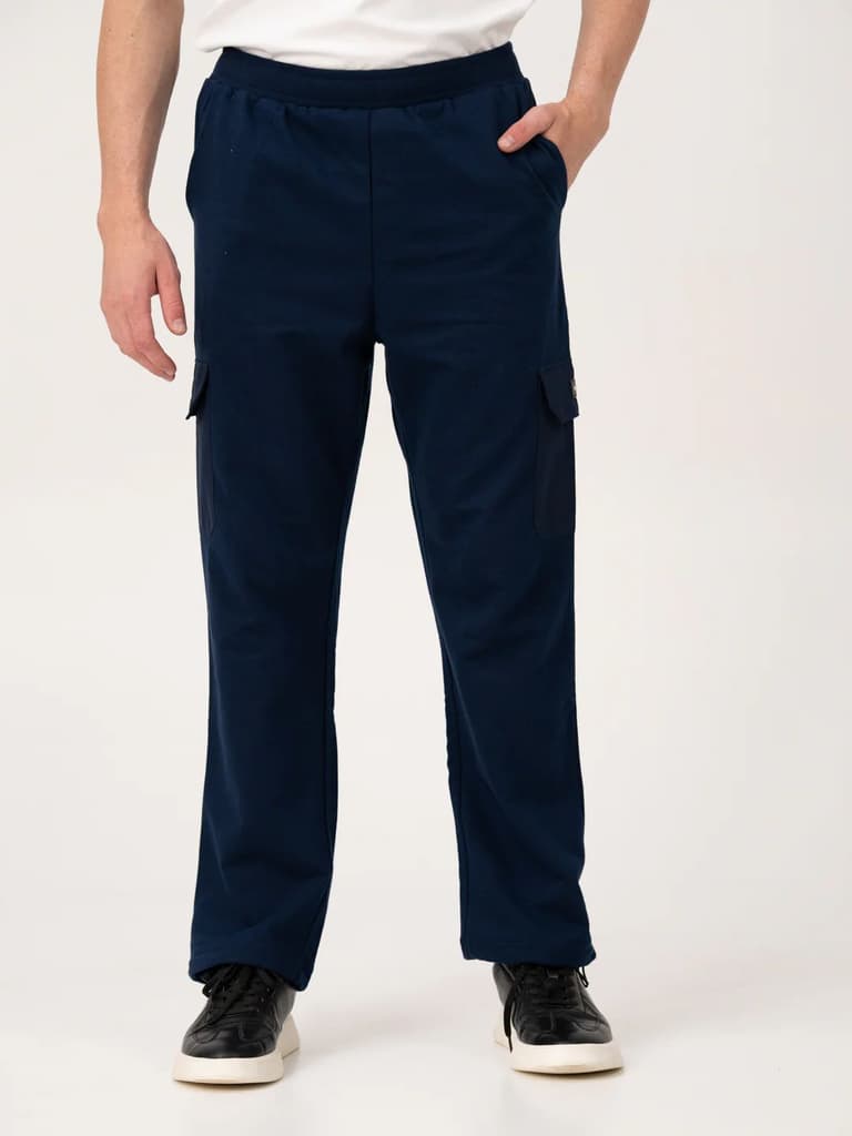 Calm Navy Relaxed Fit Cargo Sweatpants — photo 9