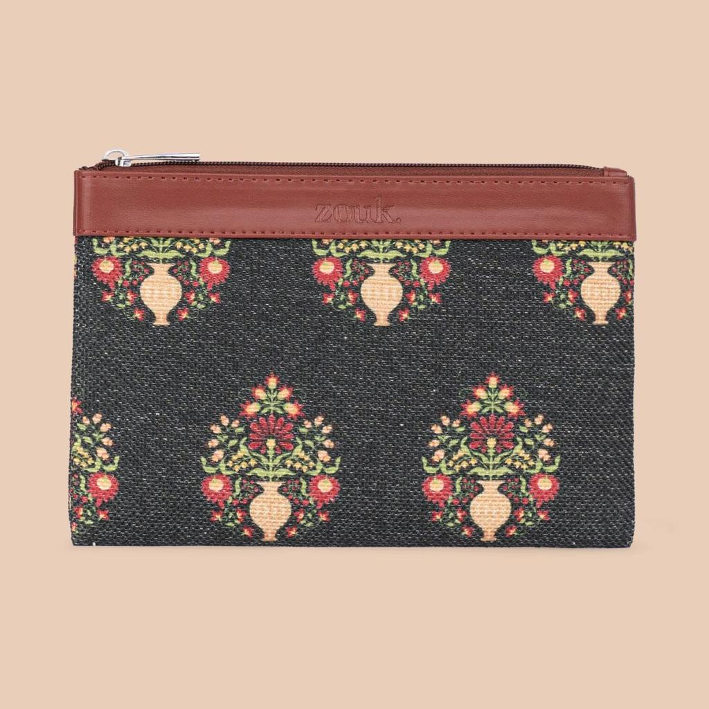 Royal Green Mogra Print Cosmetic Pouch — photo 2