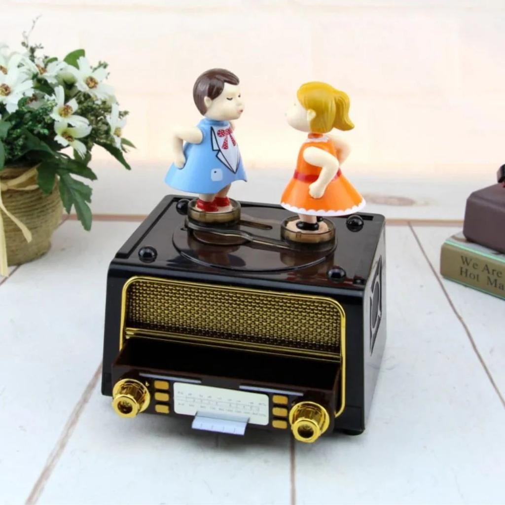 Kissing Couple Radio Music Box – Musical Box with Hidden Trinket Drawer — photo 2