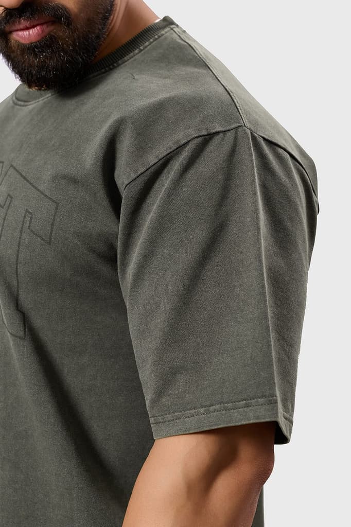 Shadow Washed Oversized T-shirt Olive — photo 4