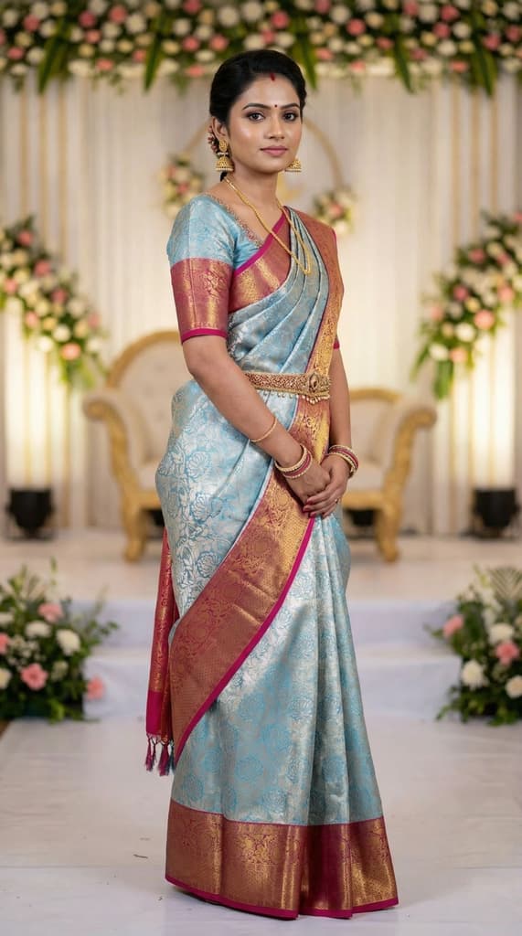 MIMOSA Women's Woven Design Kanjivaram Style Art Silk Saree with Blouse Piece - Ananda (SA00002446ANFREE) — photo 2