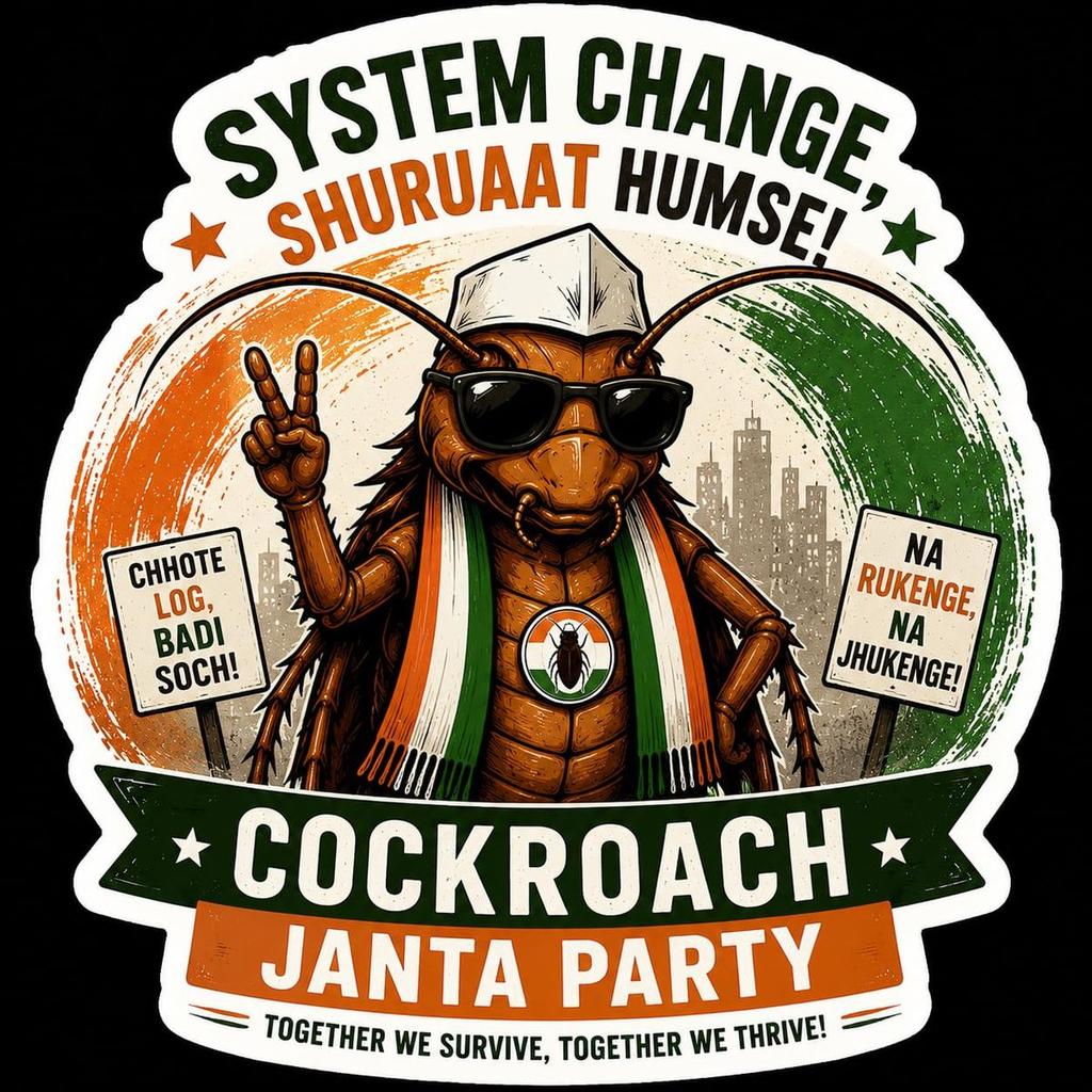 Cockroach Janta Party Premium Satire Mixed Theme Sticker | Funny Political Parody Shelf Adhesive Paper Sticker | Non Waterproof Sticker for Laptop, Car, Bike, Bottle, Notebook, Helmet & Gift (20) — photo 6