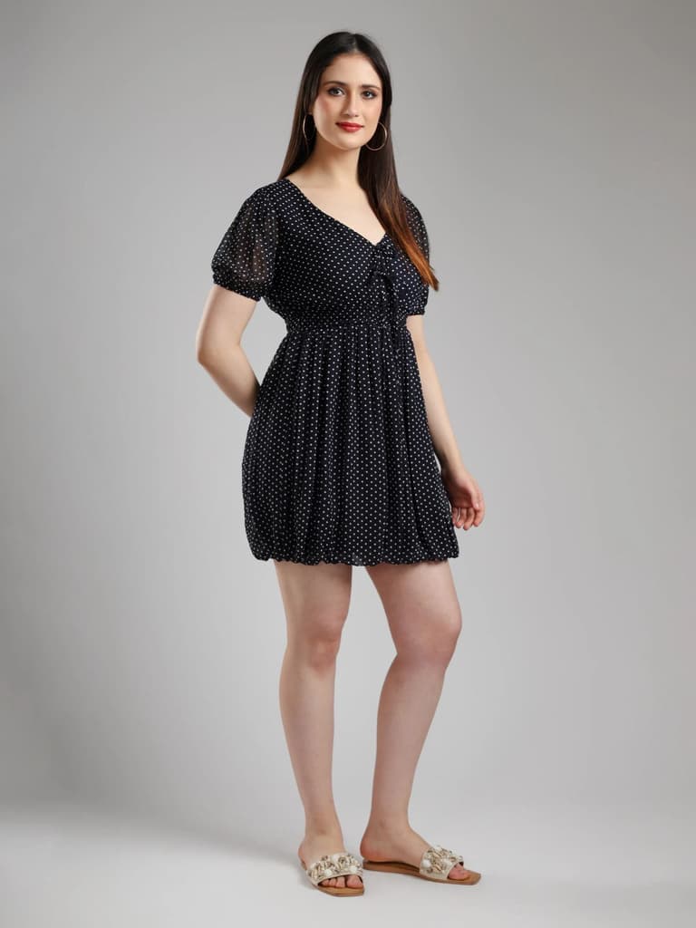 Selis Polka Chiffon Dress — photo 2