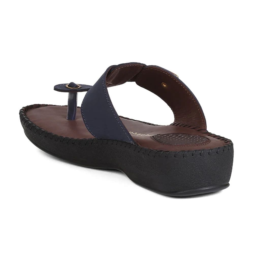 Healers MDG-6 Women's Navy Blue Casual Slippers - EVERYDAY COMFORT with Premium Nubuck Upper — photo 3