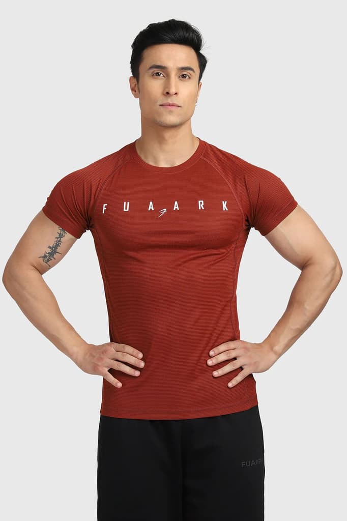 Checks T-shirt Salsa Rust — S