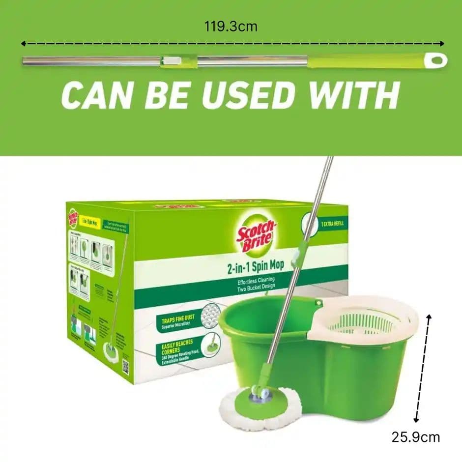 Spin Mop Head & Handle With Refill — photo 3