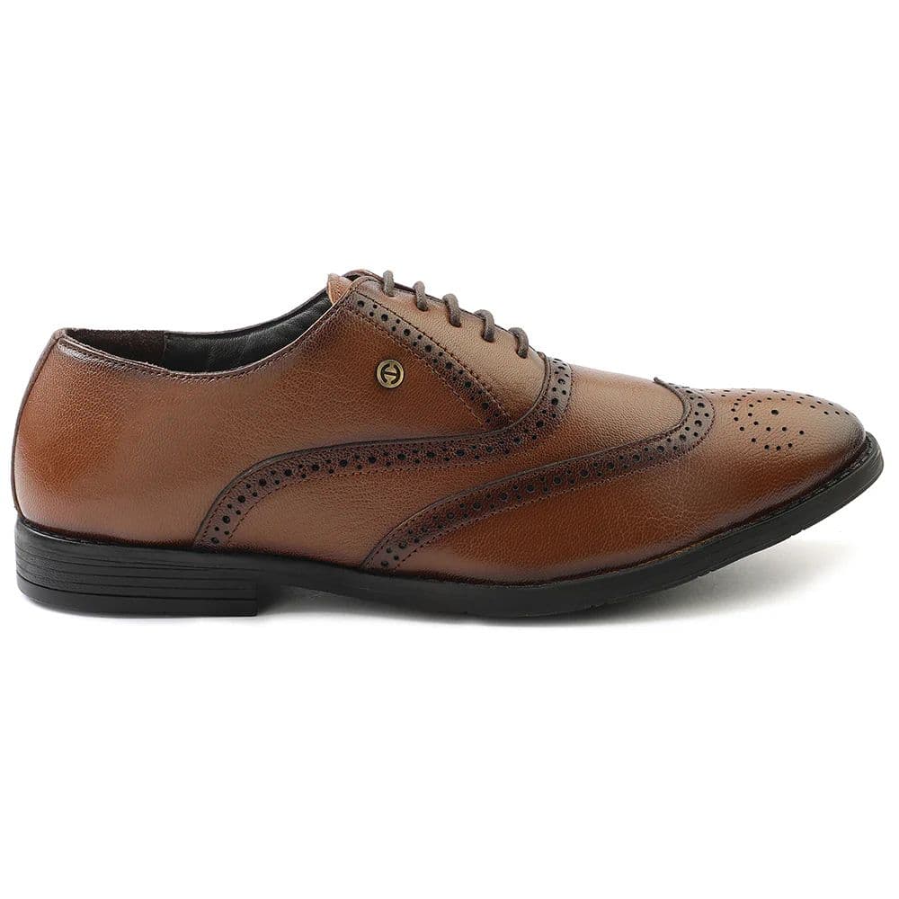 Healers Tan Formal Lacing Oxford Shoes For Men SAGAR-15 By Liberty — photo 2