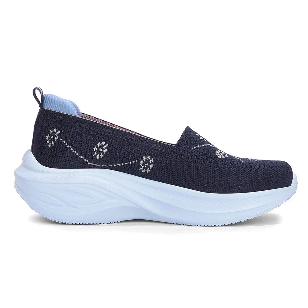 LEAP7X GLOWSTAR-E Navy Blue Sports Non lacing Walking shoes for Women by Liberty — photo 3
