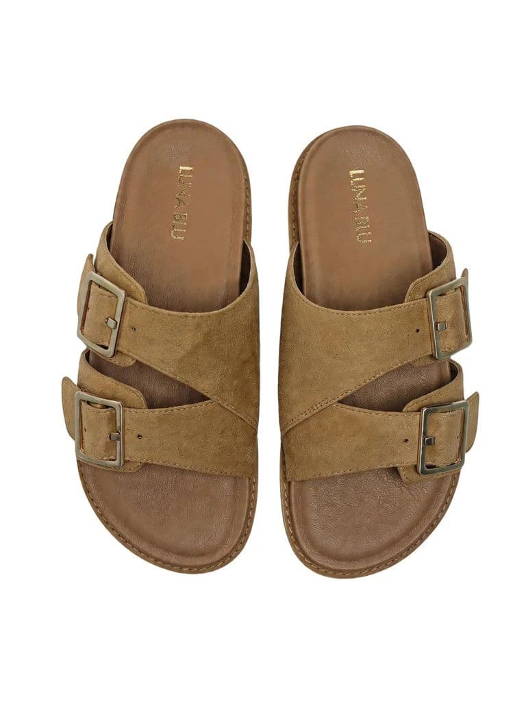 LUNA BLU Light Taupe Buckle-Detailed Sandals — photo 3