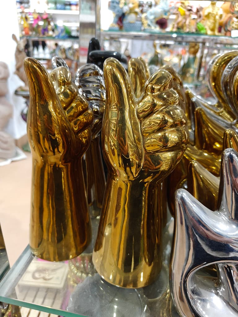 Gold Finger Statue | Decorative | Metal | Unknown