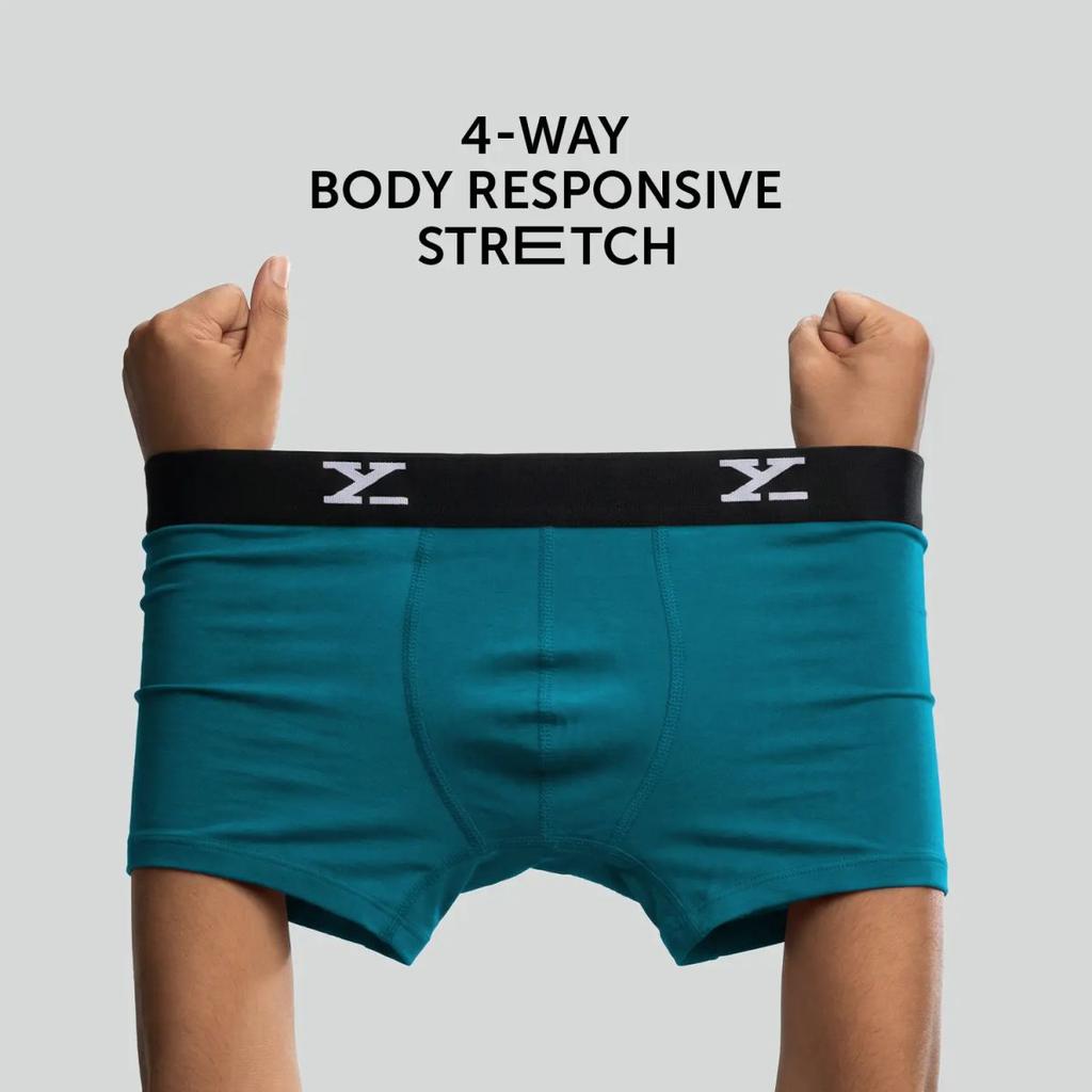 Super Combed Cotton-Modal Trunks - Aqua Blue — photo 2