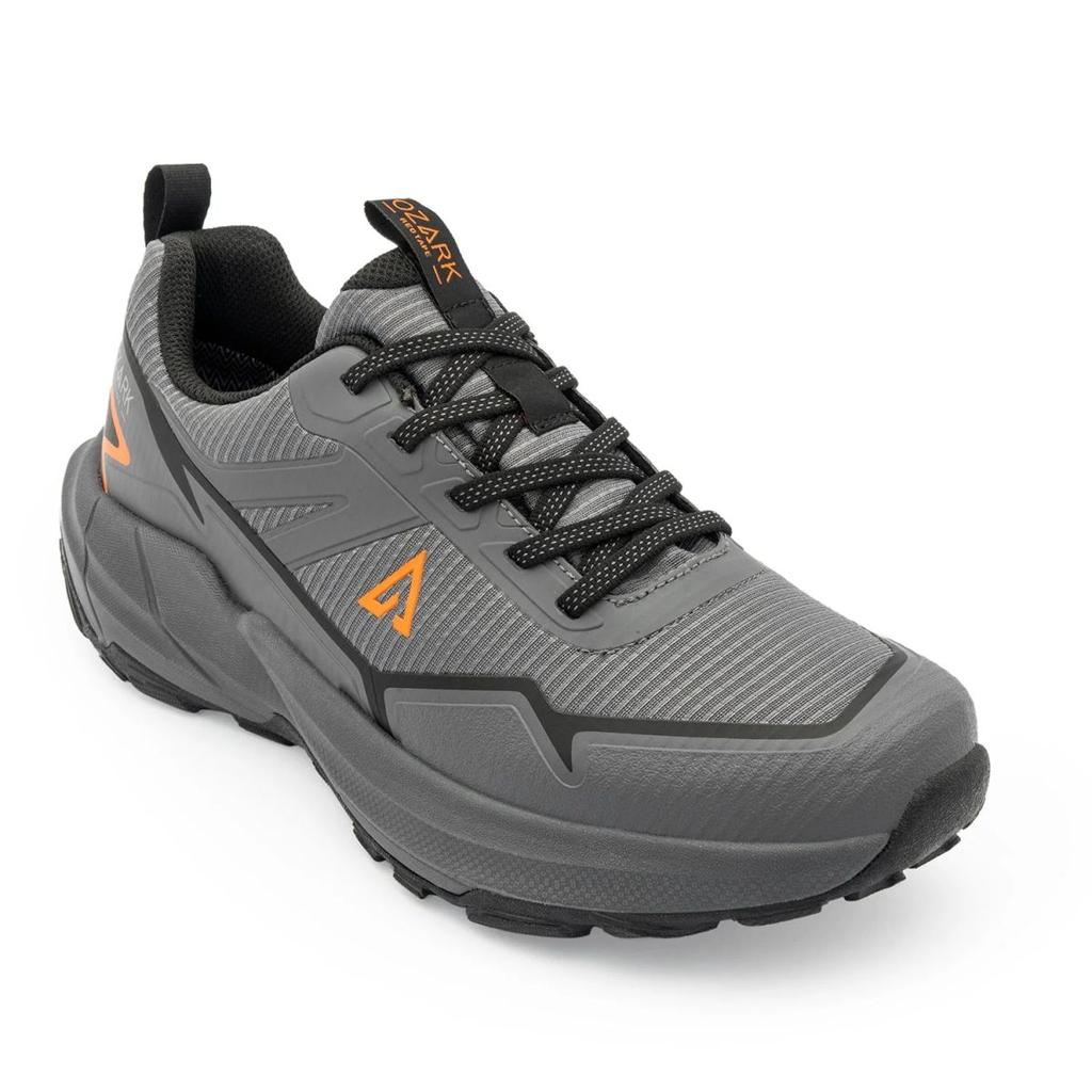 Ozark Grey and Black Trail Running Shoes for Men | Low-Cut Outdoor