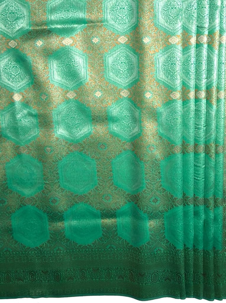 MIMOSA Women's Woven Design Kanjivaram Style Art Silk Saree with Blouse Piece - Rama ( SA00002246RMFREE ) — photo 6