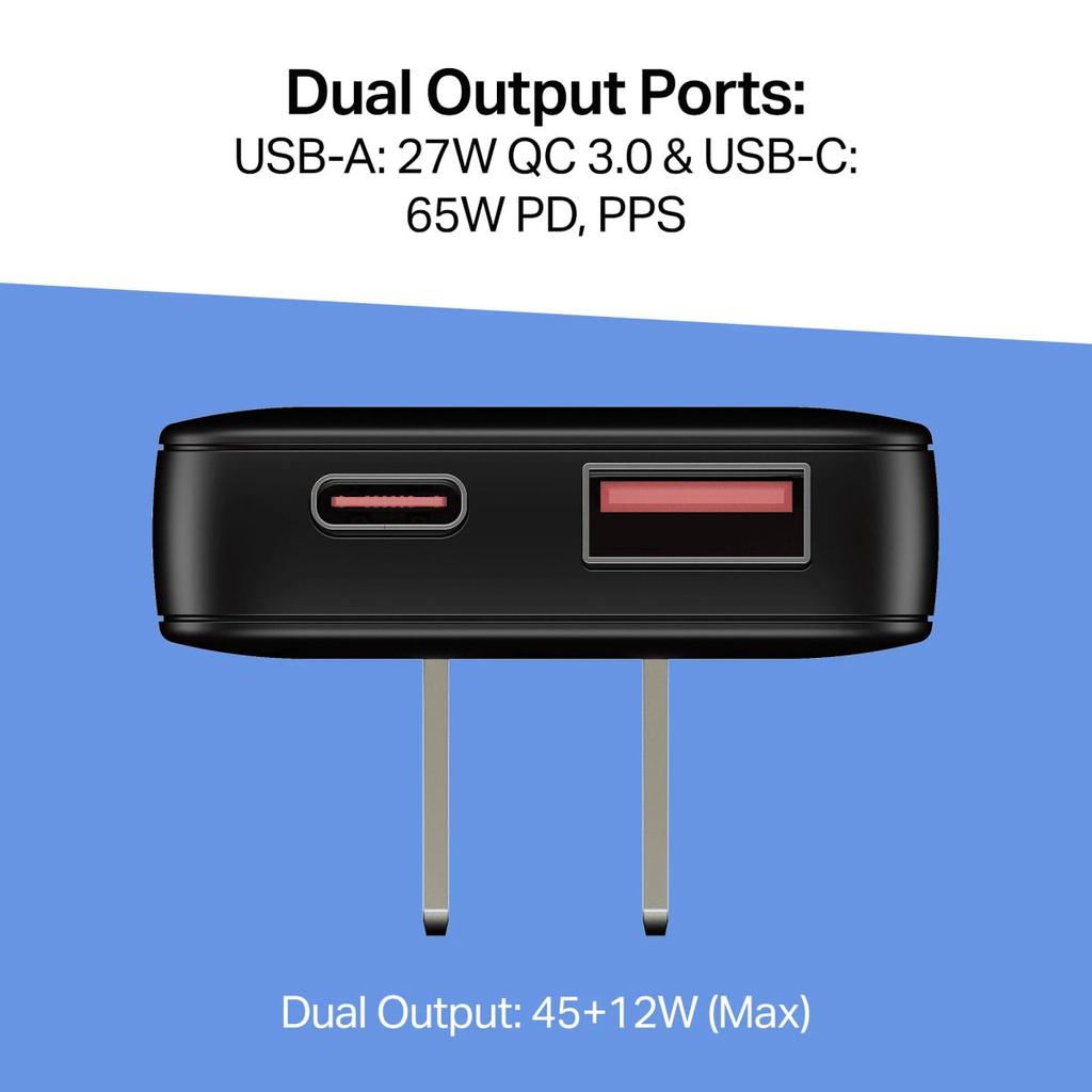 boAt 65W GaN Nano Charger | 65W Fast Charger with GaN Chip, Smart IC Protection & Dual-Port Charging