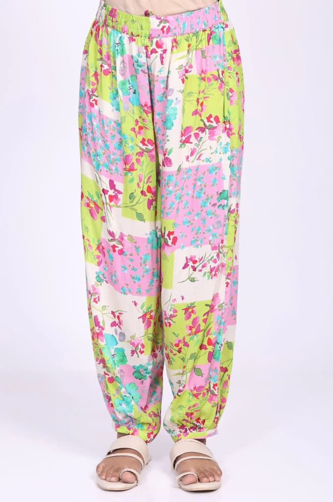 Multicolor Floral Printed Beadwork Modal Straight Kurta with Gathered Pant and Dupatta Set — photo 6