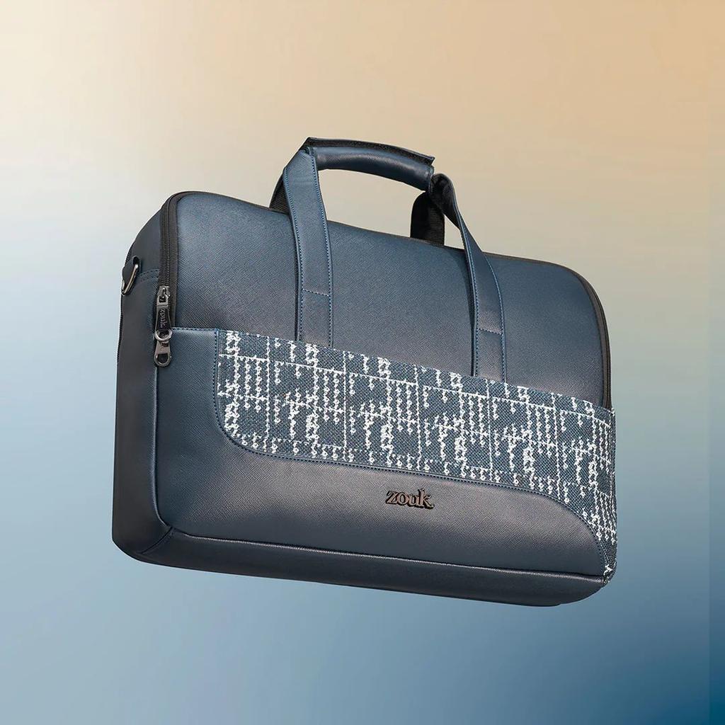 Madras Monochrome Office Laptop Bag (Blue) — photo 2