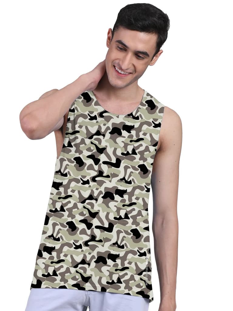 Active Fit For Men's Front Yoke Camouflage Regular Organic Bamboo Vest - Active Fit (Pack of 3) — photo 6
