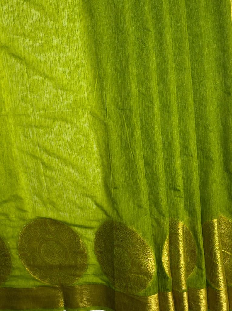 MIMOSA Women's Woven Design Kanjivaram Style Art Silk Saree with Blouse Piece - Olive ( SA00003148OLFREE ) — photo 6