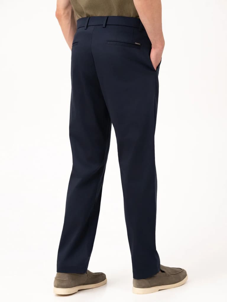 Celestra Navy Relaxed Fit Stretch Chinos for Men — photo 7