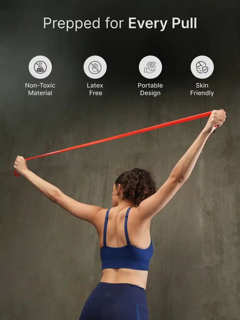 Cultfit Unisex Resistance Band for Stretching & Pull Ups | Red - 7-15 kg Resistance — photo 2